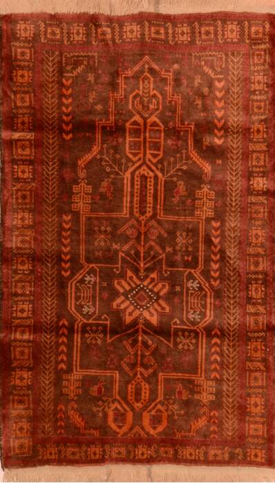 Baluch Brown Hand Knotted 38 X 63 Area Rug 100-110206 Image 0