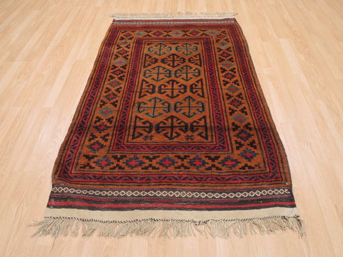 Baluch Brown Hand Knotted 37 X 51 Area Rug 100-110207 Image 1