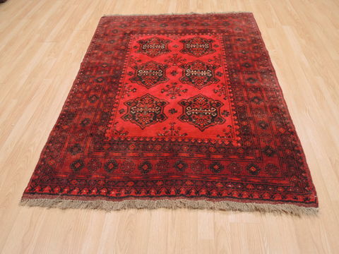 Khan Mohammadi Red Hand Knotted 45 X 61 Area Rug 100-110214 Image 1