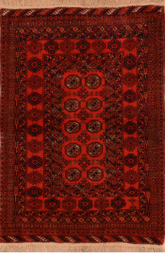 Khan Mohammadi Orange Hand Knotted 3'9" X 5'6"  Area Rug 100-110218