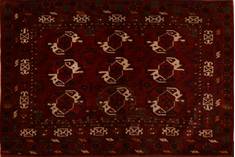 Baluch Red Hand Knotted 3'5" X 5'2"  Area Rug 100-110223