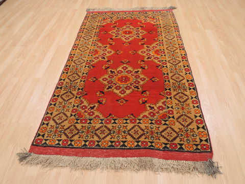 Baluch Orange Hand Knotted 35 X 62 Area Rug 100-110224 Image 1