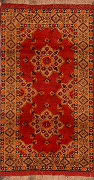 Baluch Orange Hand Knotted 3'5" X 6'2"  Area Rug 100-110224