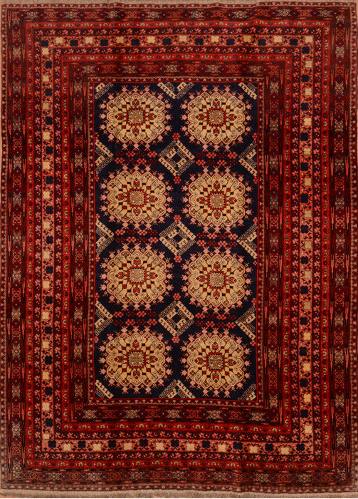 Khan Mohammadi Blue Hand Knotted 71 X 100 Area Rug 100-110226 Image 0