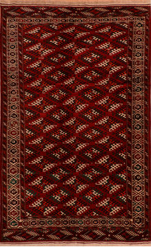 Khan Mohammadi Red Hand Knotted 6'5" X 10'10"  Area Rug 100-110233