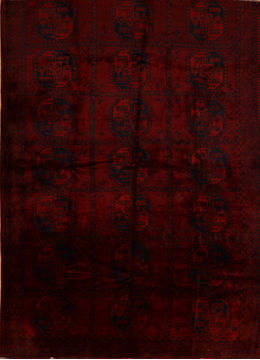 Afghan Khan Mohammadi Red Rectangle 10x13 ft Wool Carpet 110235
