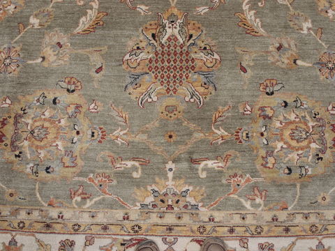 Kashan Green Hand Knotted 90 X 122 Area Rug 100-110243 Image 11