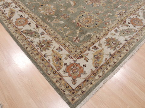 Kashan Green Hand Knotted 90 X 122 Area Rug 100-110243 Image 12