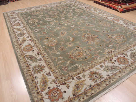 Kashan Green Hand Knotted 90 X 122 Area Rug 100-110243 Image 3