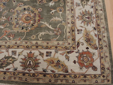 Kashan Green Hand Knotted 90 X 122 Area Rug 100-110243 Image 8