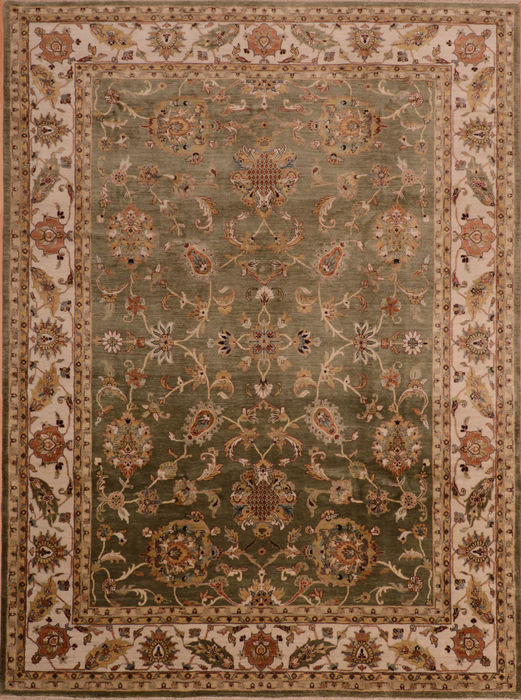 Kashan Green Hand Knotted 90 X 122 Area Rug 100-110243 Image 0
