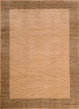 Kathmandu Beige Hand Knotted 8'10" X 12'3"  Area Rug 100-110248