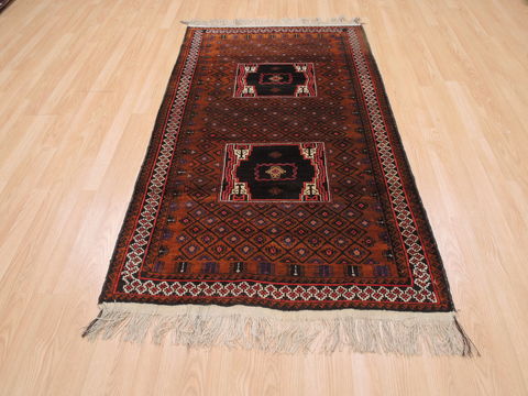 Baluch Brown Hand Knotted 35 X 61 Area Rug 100-110255 Image 1