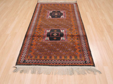 Baluch Brown Hand Knotted 35 X 61 Area Rug 100-110255 Image 5