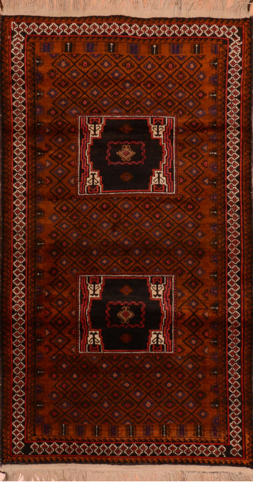 Baluch Brown Hand Knotted 35 X 61 Area Rug 100-110255 Image 0