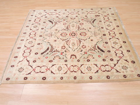 Baluch Beige Square Hand Knotted 59 X 60 Area Rug 100-110257 Image 4