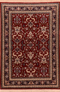 Turkish Heriz Red Rectangle 4x6 ft Wool Carpet 110258