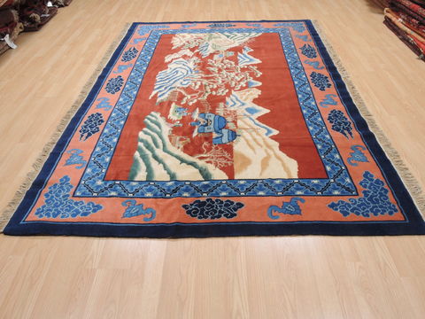Modern Blue Hand Knotted 60 X 92 Area Rug 253-110259 Image 1
