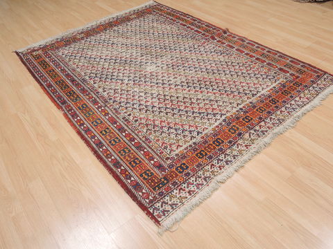 Kilim Red Hand Knotted 51 X 70 Area Rug 100-110260 Image 3