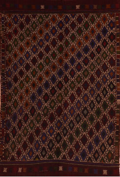 Afghan Kilim Red Rectangle 5x8 ft Wool Carpet 110261