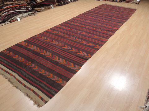 Kilim Red Runner Hand Knotted 49 X 171 Area Rug 100-110263 Image 2