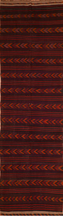 Kilim Red Runner Hand Knotted 49 X 171 Area Rug 100-110263 Image 0