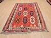 Kilim Red Hand Knotted 48 X 72  Area Rug 100-110264 Thumb 1