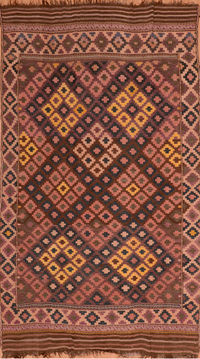 Kilim Brown Flat Woven 69 X 118 Area Rug 100-110265 Image 0