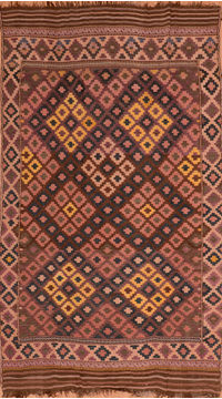 Kilim Brown Flat Woven 6'9" X 11'8"  Area Rug 100-110265