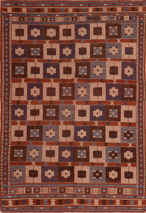 Kilim Red Hand Knotted 411 X 73 Area Rug 100-110266 Image 0