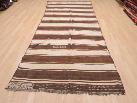 Kilim Brown Runner Flat Woven 46 X 116 Area Rug 100-110267 Image 1