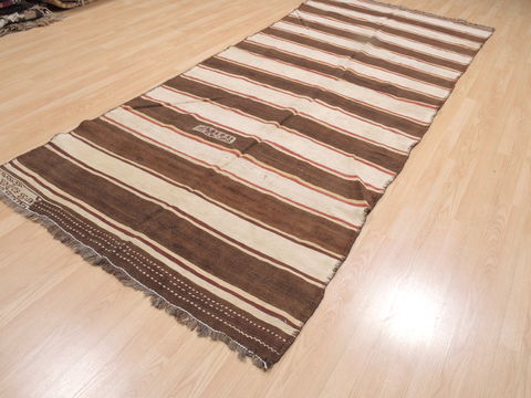 Kilim Brown Runner Flat Woven 46 X 116 Area Rug 100-110267 Image 2