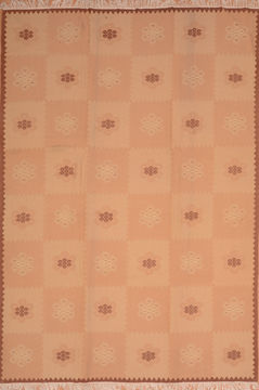 Afghan Kilim Beige Rectangle 8x11 ft Wool Carpet 110269