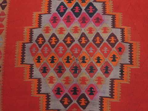 Kilim Red Runner Flat Woven 411 X 123 Area Rug 100-110278 Image 5