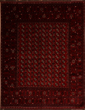 Afghan Khan Mohammadi Red Rectangle 10x13 ft Wool Carpet 110286