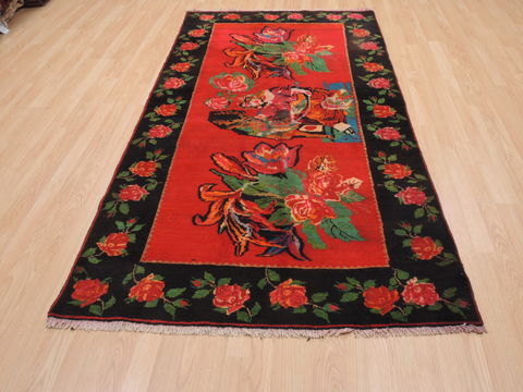 Karabakh Red Hand Knotted 41 X 91 Area Rug 100-110287 Image 1