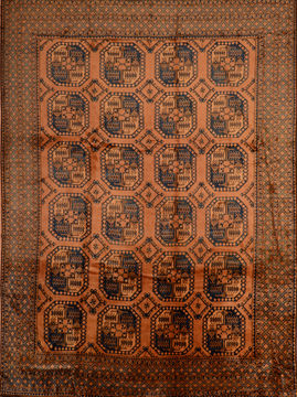 Afghan Khan Mohammadi Brown Rectangle 10x14 ft Wool Carpet 110294