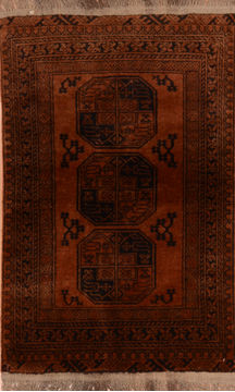 Afghan Khan Mohammadi Brown Rectangle 3x5 ft Wool Carpet 110302