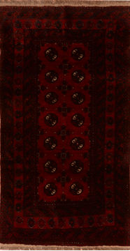 Afghan Khan Mohammadi Red Rectangle 3x5 ft Wool Carpet 110305