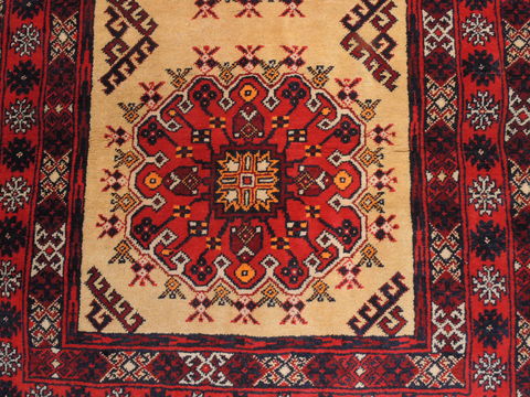 Baluch Beige Hand Knotted 35 X 64 Area Rug 100-110307 Image 4