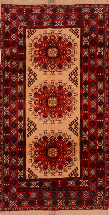 Baluch Beige Hand Knotted 35 X 64 Area Rug 100-110307 Image 0