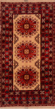 Baluch Beige Hand Knotted 3'5" X 6'4"  Area Rug 100-110307