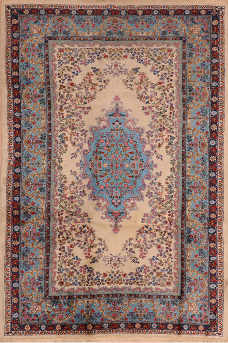 Elvan Blue Hand Knotted 68 X 911 Area Rug 100-110322 Image 0