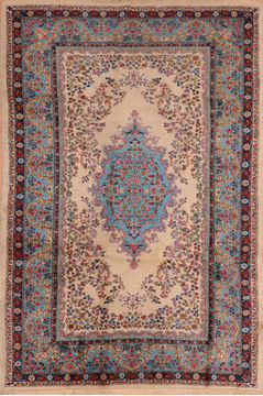 Armenian Elvan Blue Rectangle 7x10 ft Wool Carpet 110322