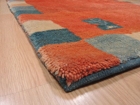 Gabbeh Red Hand Knotted 310 X 48 Area Rug 100-110333 Image 6