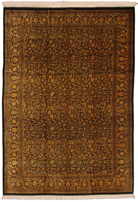 Qum Yellow Hand Knotted 68 X 96 Area Rug 254-110343 Image 0