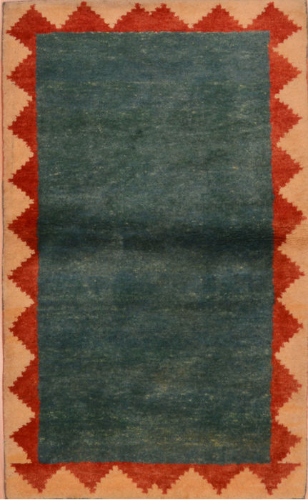Gabbeh Green Hand Knotted 211 X 410 Area Rug 100-110352 Image 0