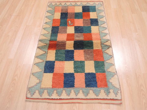 Gabbeh Multicolor Hand Knotted 27 X 44 Area Rug 100-110353 Image 1