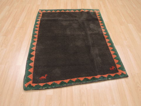 Gabbeh Brown Square Hand Knotted 37 X 39 Area Rug 100-110355 Image 1