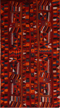 Kilim Red Flat Woven 4'11" X 9'0"  Area Rug 100-110361